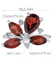 Женские Кольца_Серебро .925_ГРАНАТ_Нанокристалл_2-Лазурит-Онлайн