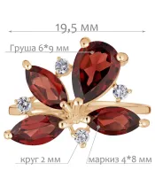 Женские Кольца_Серебро .925_ГРАНАТ_Нанокристалл_2-Лазурит-Онлайн