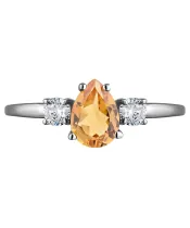 Женские Кольца_Серебро .925_ЦИТРИН_Нанокристалл_3-Лазурит-Онлайн