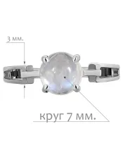 Женские Кольца_Серебро .925_ЛУННЫЙ КАМЕНЬ__2-Лазурит-Онлайн