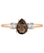 Женские Кольца_Серебро .925_РАУХТОПАЗ_Нанокристалл_3-Лазурит-Онлайн