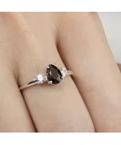 Женские Кольца_Серебро .925_РАУХТОПАЗ_Нанокристалл_6-Лазурит-Онлайн