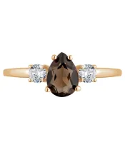 Женские Кольца_Серебро .925_РАУХТОПАЗ_Нанокристалл_3-Лазурит-Онлайн