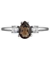 Женские Кольца_Серебро .925_РАУХТОПАЗ_Нанокристалл_3-Лазурит-Онлайн