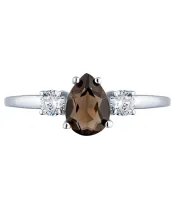 Женские Кольца_Серебро .925_РАУХТОПАЗ_Нанокристалл_3-Лазурит-Онлайн