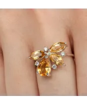 Женские Кольца_Серебро .925_ЦИТРИН_Нанокристалл_6-Лазурит-Онлайн