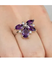 Женские Кольца_Серебро .925_АМЕТИСТ_Нанокристалл_6-Лазурит-Онлайн
