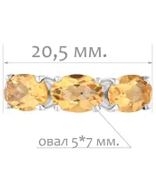 Женские Кольца_Серебро .925_ЦИТРИН__2-Лазурит-Онлайн