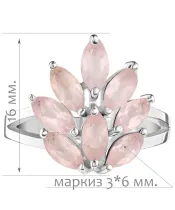 Женские Кольца_Серебро .925_КВАРЦ__2-Лазурит-Онлайн