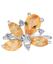 Женские Кольца_Серебро .925_ЦИТРИН_Нанокристалл_3-Лазурит-Онлайн