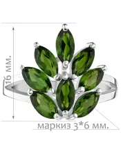 Женские Кольца_Серебро .925_ХРОМДИОПСИД__2-Лазурит-Онлайн