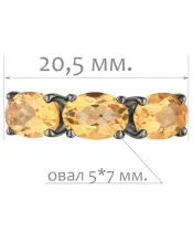 Женские Кольца_Серебро .925_ЦИТРИН__2-Лазурит-Онлайн