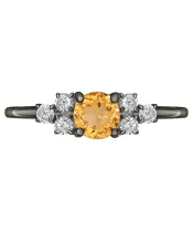 Женские Кольца_Серебро .925_ЦИТРИН_Нанокристалл_3-Лазурит-Онлайн