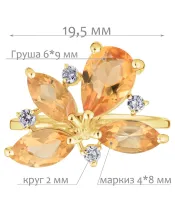 Женские Кольца_Серебро .925_ЦИТРИН_Нанокристалл_2-Лазурит-Онлайн