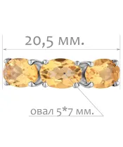 Женские Кольца_Серебро .925_ЦИТРИН__2-Лазурит-Онлайн