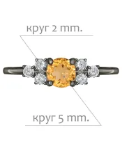 Женские Кольца_Серебро .925_ЦИТРИН_Нанокристалл_2-Лазурит-Онлайн