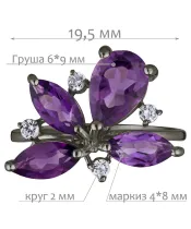 Женские Кольца_Серебро .925_АМЕТИСТ_Нанокристалл_2-Лазурит-Онлайн