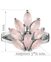 Женские Кольца_Серебро .925_КВАРЦ__2-Лазурит-Онлайн