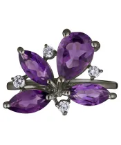 Женские Кольца_Серебро .925_АМЕТИСТ_Нанокристалл_3-Лазурит-Онлайн