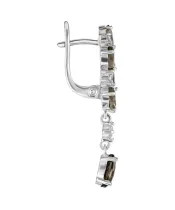 Женские Серьги_Серебро .925_РАУХТОПАЗ_Нанокристалл_2-Лазурит-Онлайн