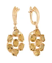 Женские Серьги_Серебро .925_ЦИТРИН__2-Лазурит-Онлайн