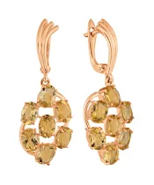 Женские Серьги_Серебро .925_ЦИТРИН__2-Лазурит-Онлайн