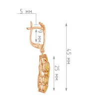 Женские Серьги_Серебро .925_ЦИТРИН__4-Лазурит-Онлайн