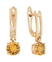 Женские Серьги_Серебро .925_ЦИТРИН__2-Лазурит-Онлайн