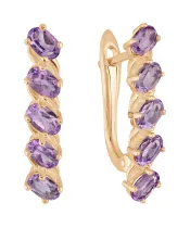 Женские Серьги_Серебро .925_АМЕТИСТ__2-Лазурит-Онлайн