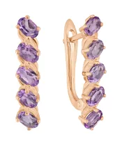 Женские Серьги_Серебро .925_АМЕТИСТ__2-Лазурит-Онлайн