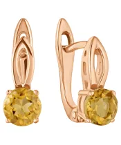 Женские Серьги_Серебро .925_ЦИТРИН__2-Лазурит-Онлайн