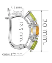 Женские Серьги_Серебро .925_ХРИЗОЛИТ__2-Лазурит-Онлайн