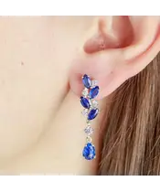 Женские Серьги_Серебро .925_КИАНИТ_Нанокристалл_3-Лазурит-Онлайн