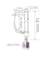 Женские Серьги_Серебро .925_АМЕТИСТ__2-Лазурит-Онлайн