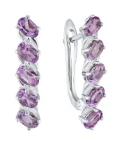 Женские Серьги_Серебро .925_АМЕТИСТ__2-Лазурит-Онлайн