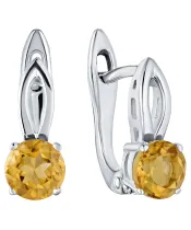 Женские Серьги_Серебро .925_ЦИТРИН__2-Лазурит-Онлайн