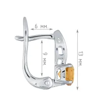 Женские Серьги_Серебро .925_ЦИТРИН__4-Лазурит-Онлайн