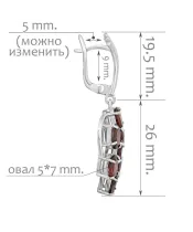 Женские Серьги_Серебро .925_ГРАНАТ__2-Лазурит-Онлайн