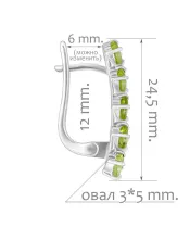 Женские Серьги_Серебро .925_ХРИЗОЛИТ__2-Лазурит-Онлайн