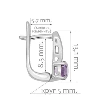 Женские Серьги_Серебро .925_АМЕТИСТ__2-Лазурит-Онлайн
