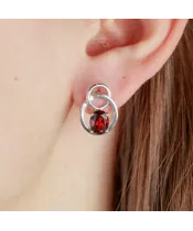 Женские Серьги_Серебро .925_ГРАНАТ__3-Лазурит-Онлайн