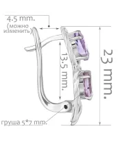 Женские Серьги_Серебро .925_АМЕТИСТ__2-Лазурит-Онлайн