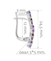 Женские Серьги_Серебро .925_ГРАНАТ__2-Лазурит-Онлайн