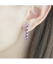 Женские Серьги_Серебро .925_ГРАНАТ__3-Лазурит-Онлайн