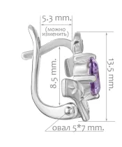 Женские Серьги_Серебро .925_АМЕТИСТ__2-Лазурит-Онлайн