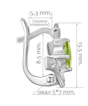 Женские Серьги_Серебро .925_ХРИЗОЛИТ__2-Лазурит-Онлайн