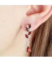 Женские Серьги_Серебро .925_ГРАНАТ_Нанокристалл_3-Лазурит-Онлайн