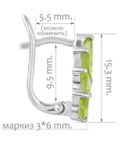 Женские Серьги_Серебро .925_ХРИЗОЛИТ__2-Лазурит-Онлайн