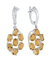 Женские Серьги_Серебро .925_ЦИТРИН__2-Лазурит-Онлайн