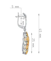 Женские Серьги_Серебро .925_ЦИТРИН__4-Лазурит-Онлайн